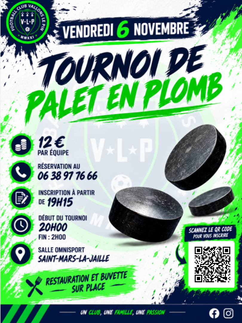 TOURNOI DE PALET EN PLOMB – VENDREDI 6 NOVEMBRE