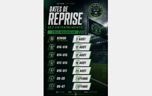 Reprise des entraînements – Saison 2026/2027- Pôle Masculin